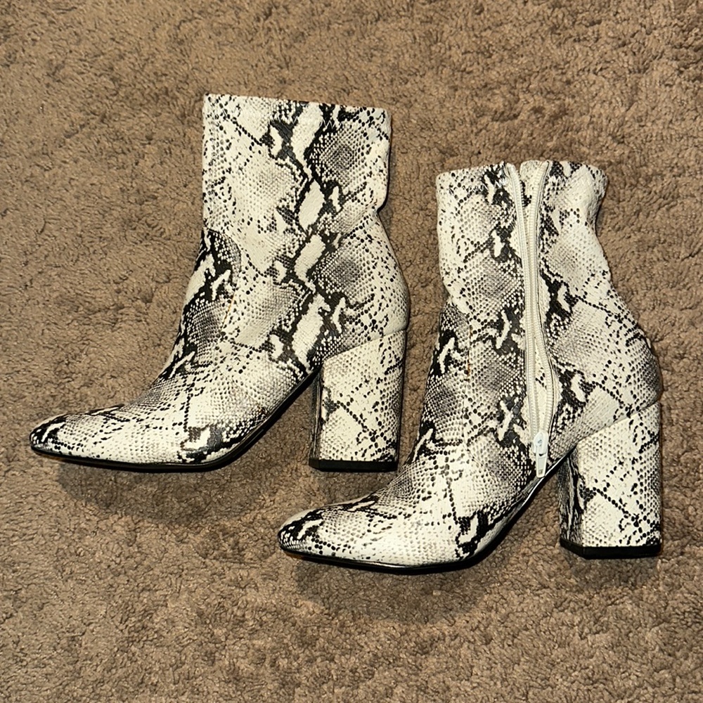 snake skin booties
